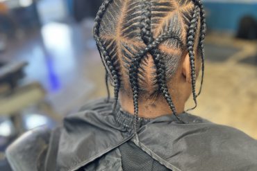 Straight Back Stitch Braids on Natural Hair